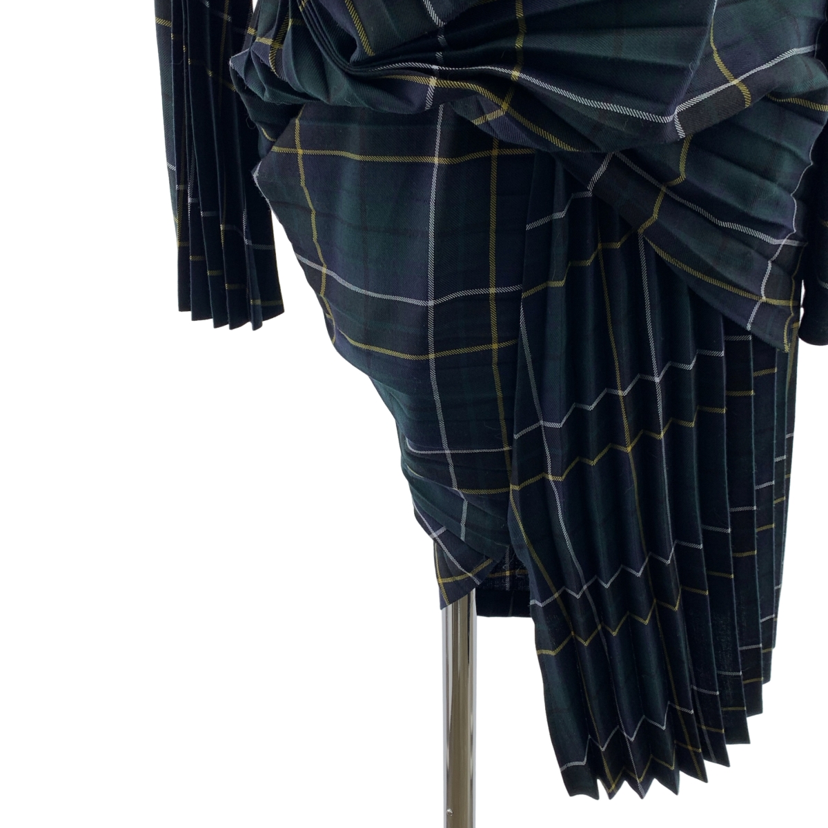 JUNYA WATANABE COMME des GARCONS / ジュンヤワタナベ チェック プリーツ レイヤード 変形 ワンピース