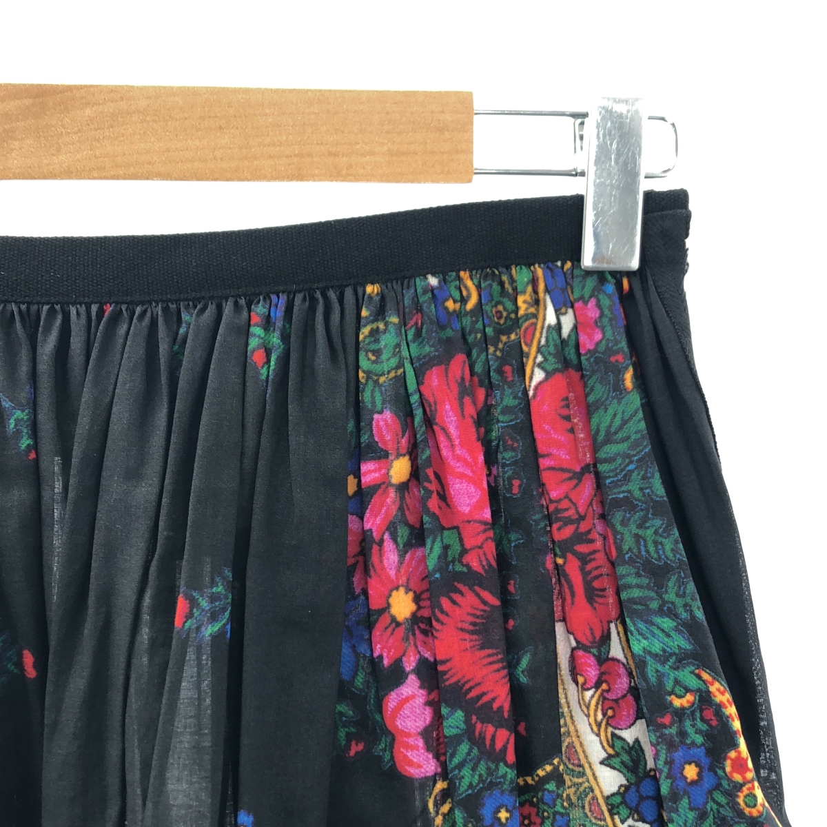 tricot COMME des GARCONS / トリココムデギャルソン 総柄 サイドジップ ギャザー ロングスカート