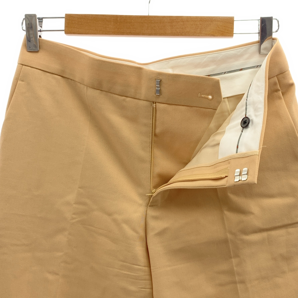 ebure / エブール ウール混 センタープレス サイドスリット スラックス パンツ