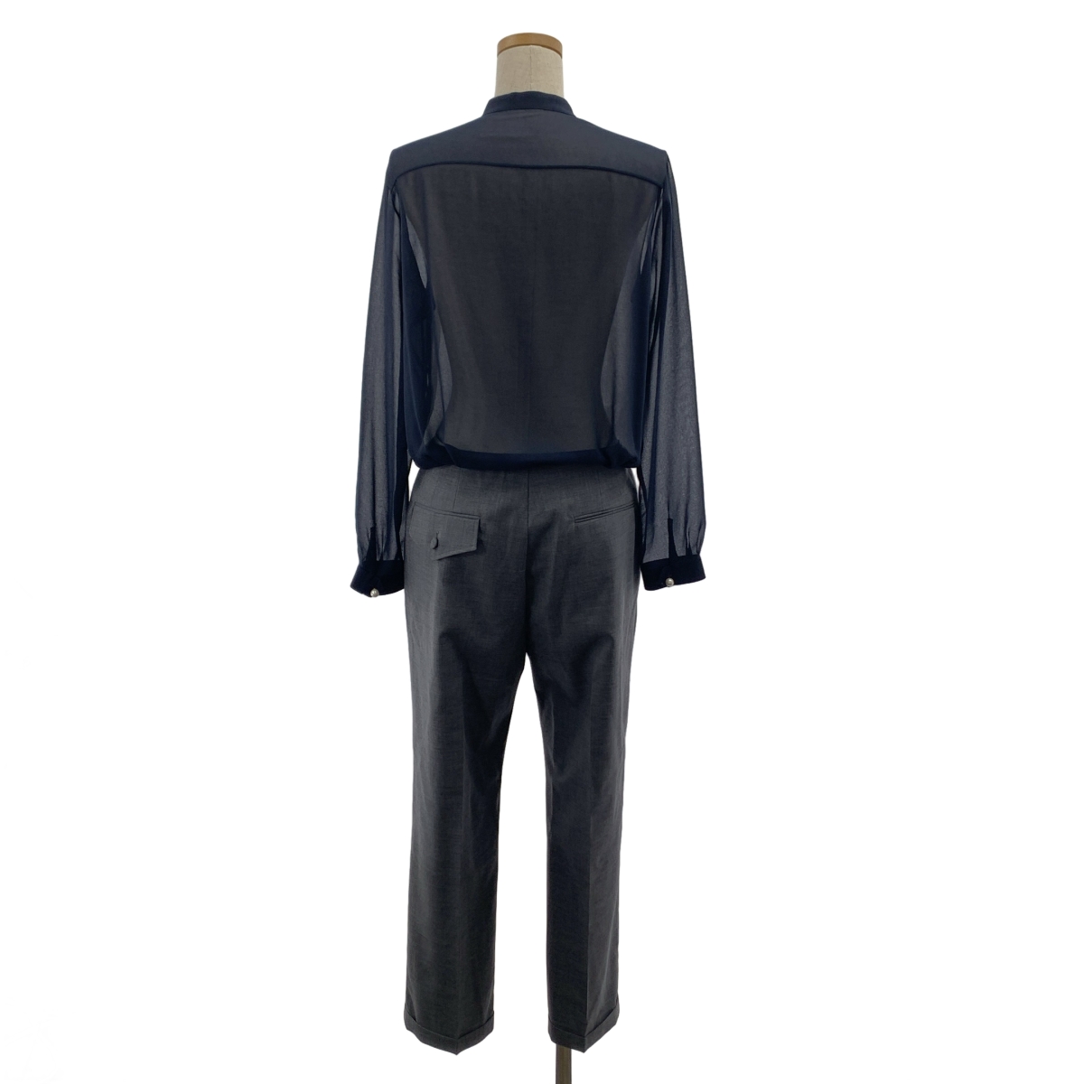 GOLDEN GOOSE / ゴールデングース ドッキング パールボタン シアーシャツ タック ジャンプスーツ オールインワン