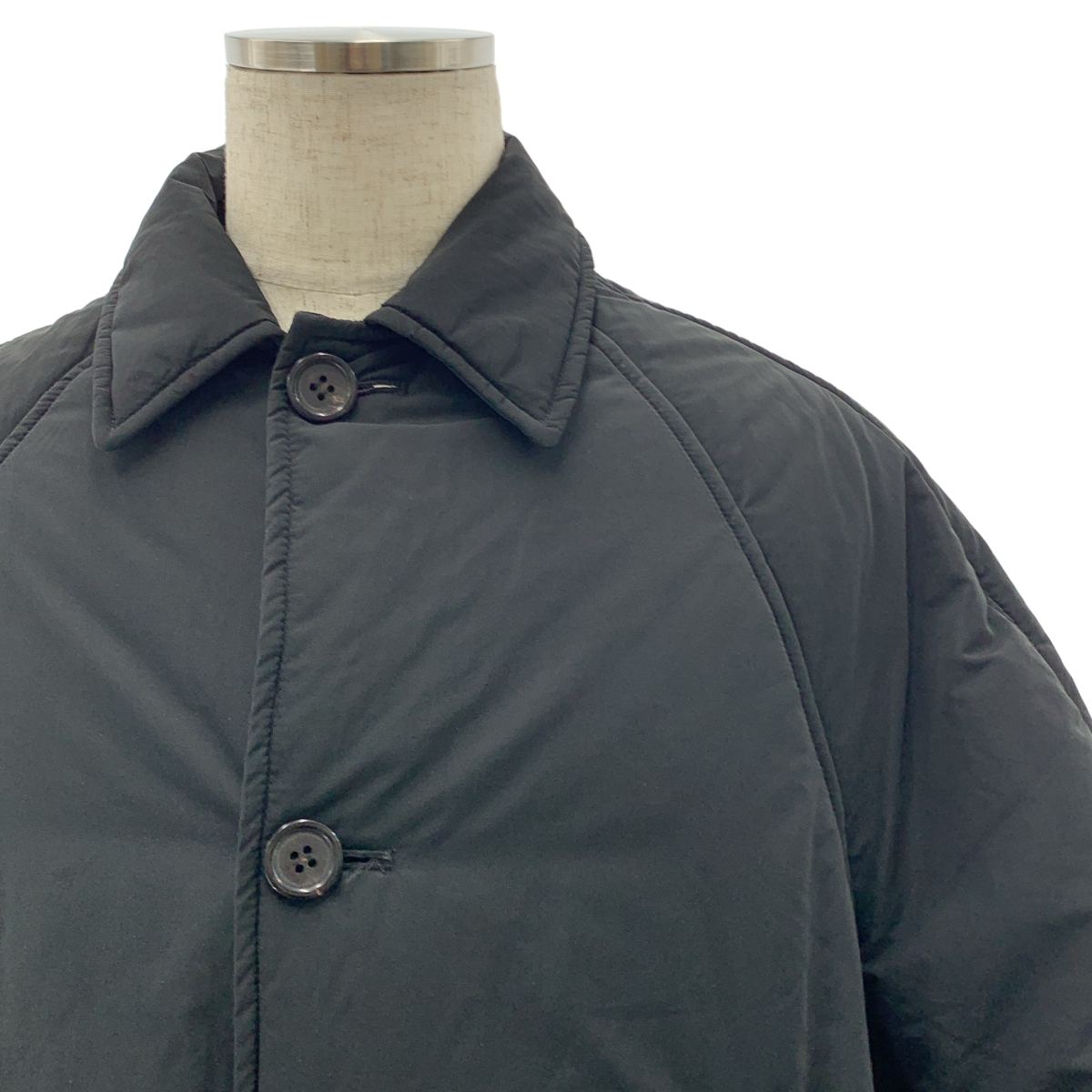 その他 Polyester Switching Knit Mod Coat  / 異素材 切替 ドッキング ニット シングル オーバーコート / 総裏地