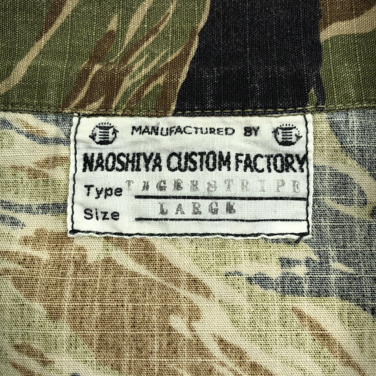 NAOSHIYA CUSTOM FACTORY / ナオシヤカスタムファクトリー 直し屋ベルベルジン TIGER STRIPE SHIRTS タイガーストライプ ユーティリティーシャツ