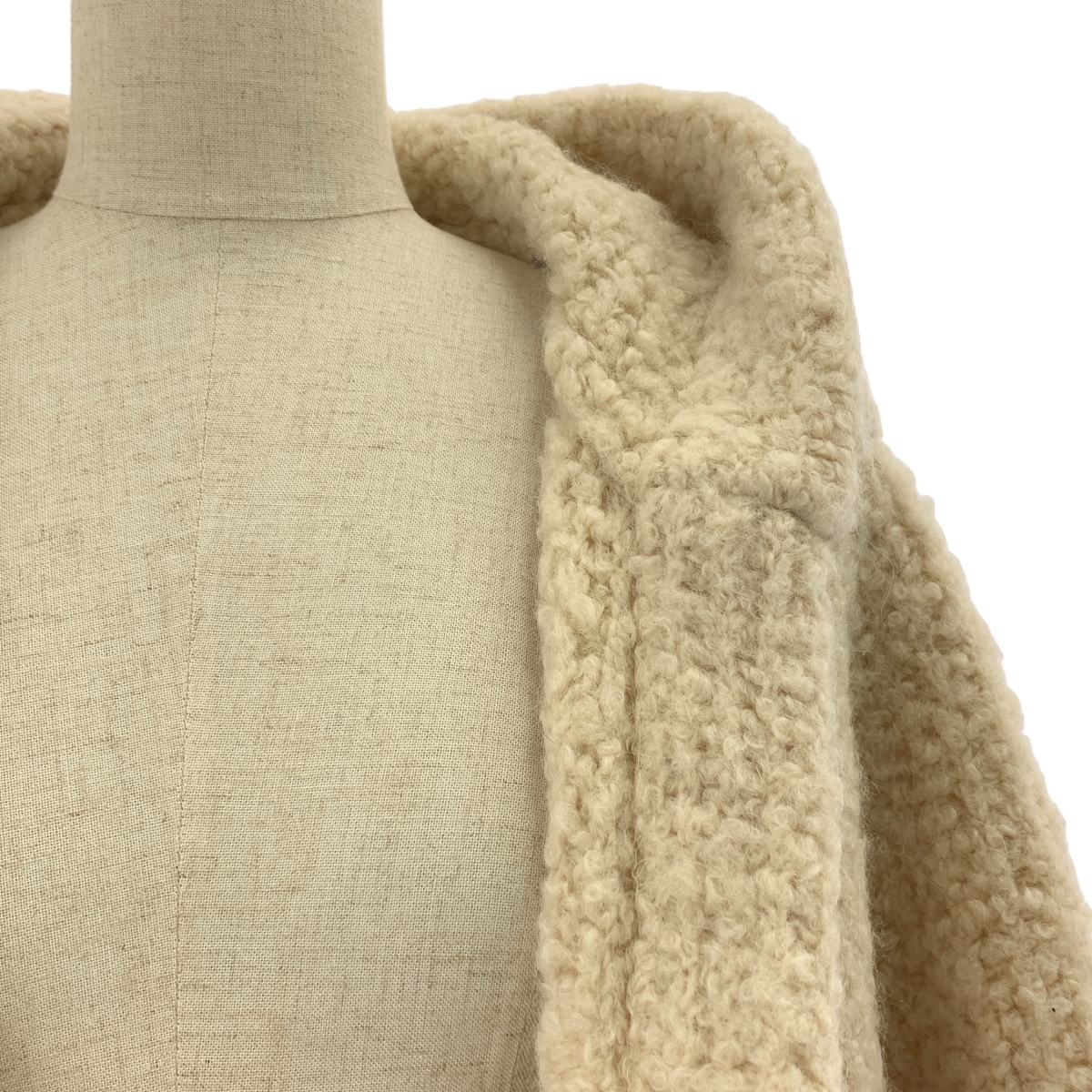 Drawer / ドゥロワー 3Gミラノ編みフーデッドニットコート