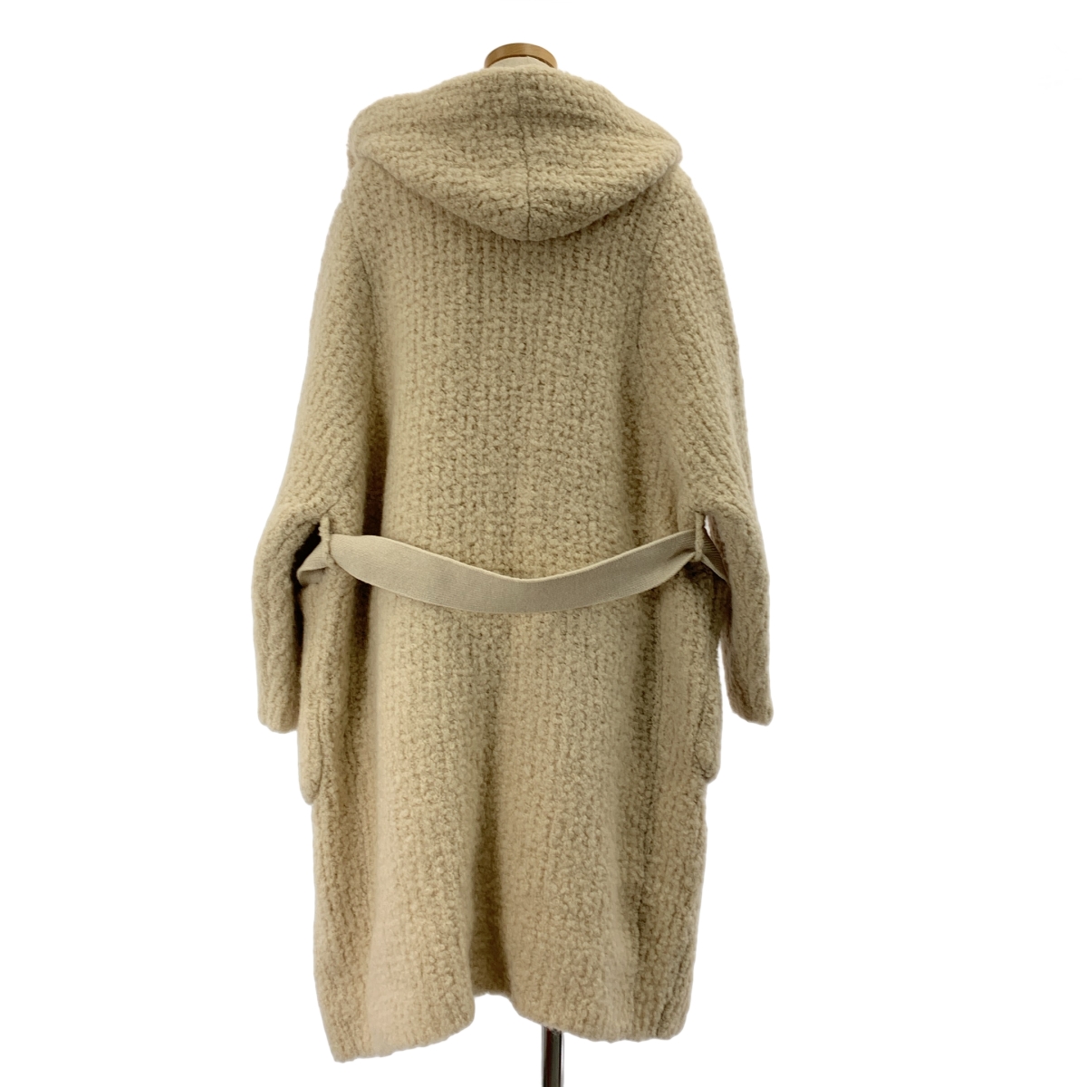 Drawer / ドゥロワー 3Gミラノ編みフーデッドニットコート