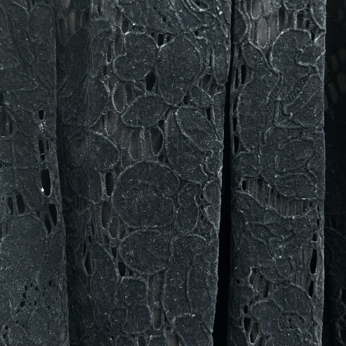 COMME des GARCONS / コムデギャルソン コットン 断ち切り カットワーク レース ドローストリング ボリューム スカート