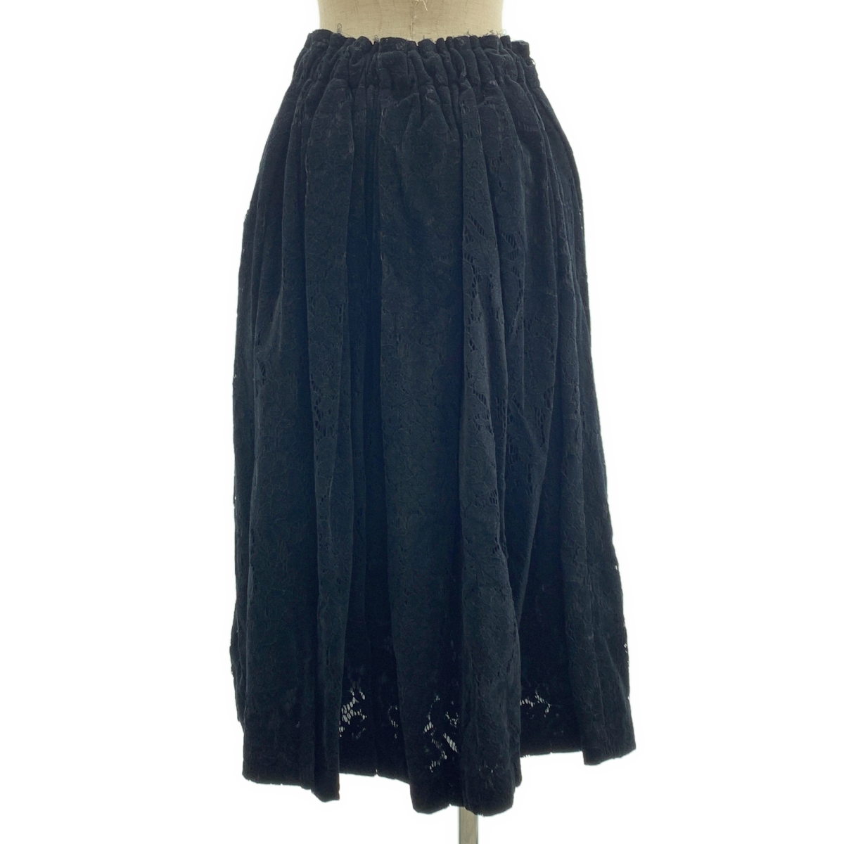 COMME des GARCONS / コムデギャルソン コットン 断ち切り カットワーク レース ドローストリング ボリューム スカート