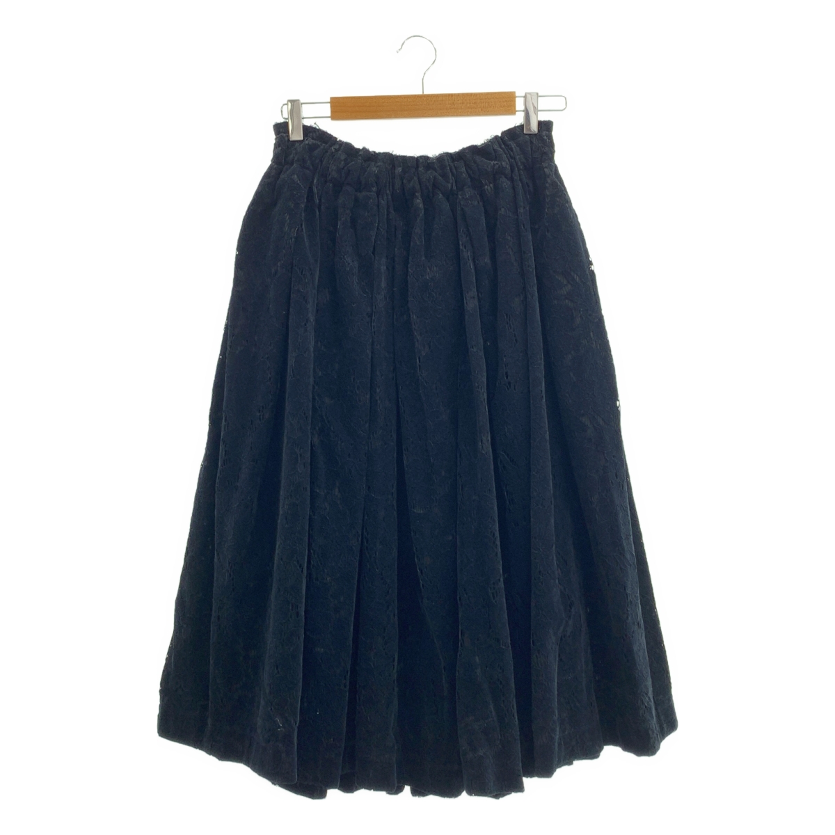 COMME des GARCONS / コムデギャルソン コットン 断ち切り カットワーク レース ドローストリング ボリューム スカート