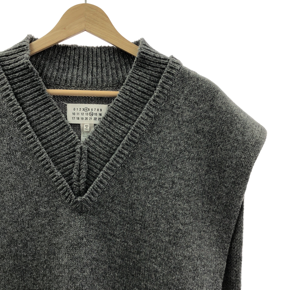 Maison Margiela / メゾンマルジェラ ウール リネン オーバーサイズ レイヤードVネック タバード ニットベスト