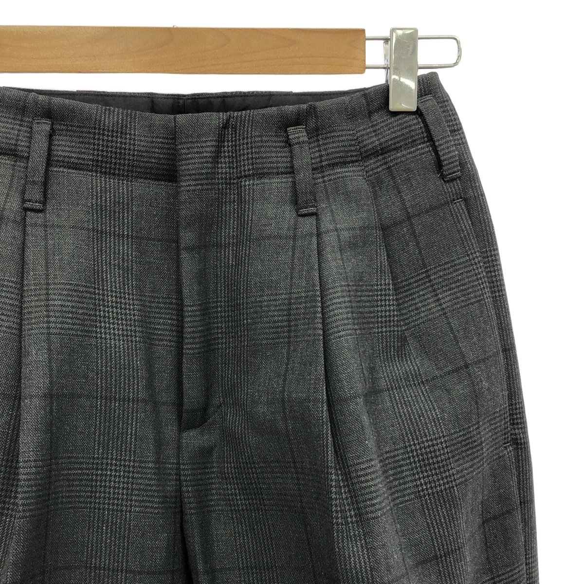 MARGARET HOWELL / マーガレットハウエル ウール リネン チェック スラックス パンツ