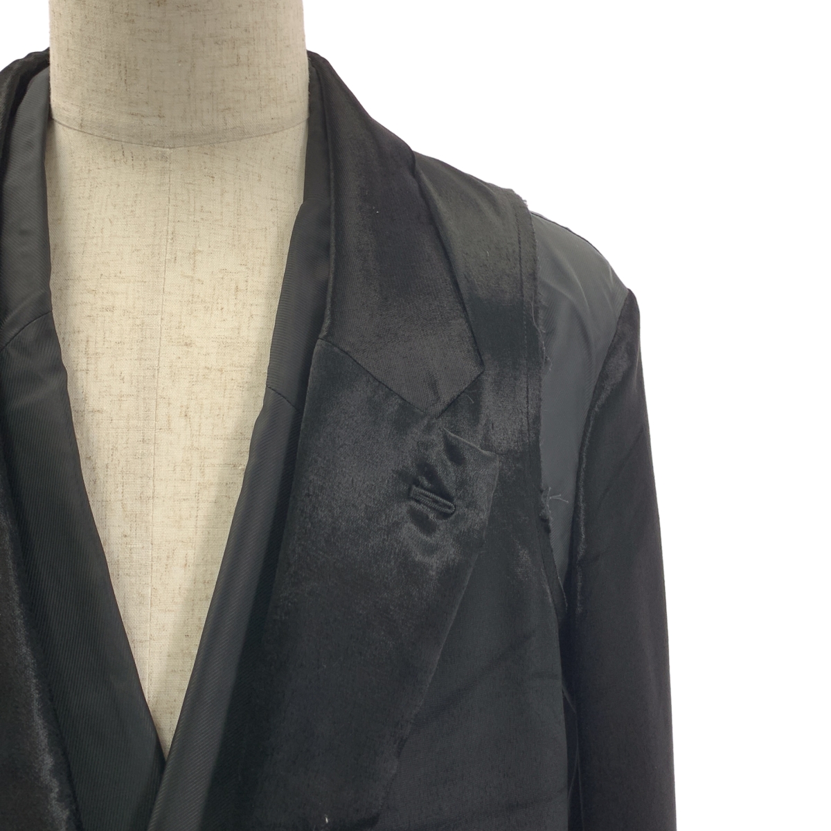 COMME des GARCONS HOMME PLUS / コムデギャルソンオムプリュス ベロア レイヤード カットオフ ロング ジャケット コート