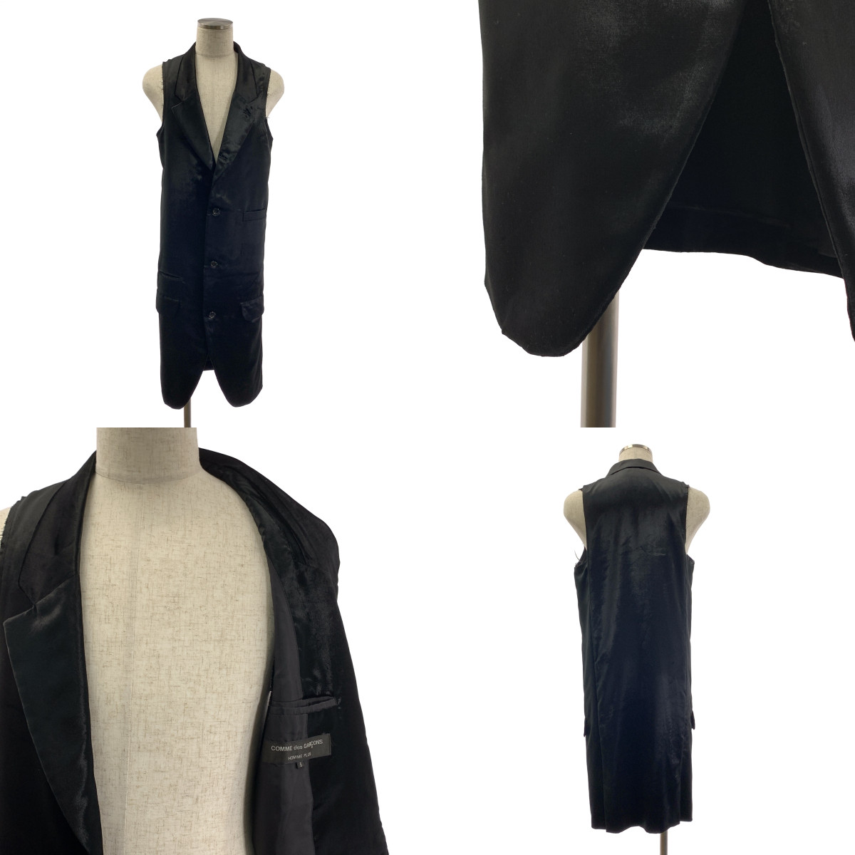 COMME des GARCONS HOMME PLUS / コムデギャルソンオムプリュス ベロア レイヤード カットオフ ロング ジャケット コート