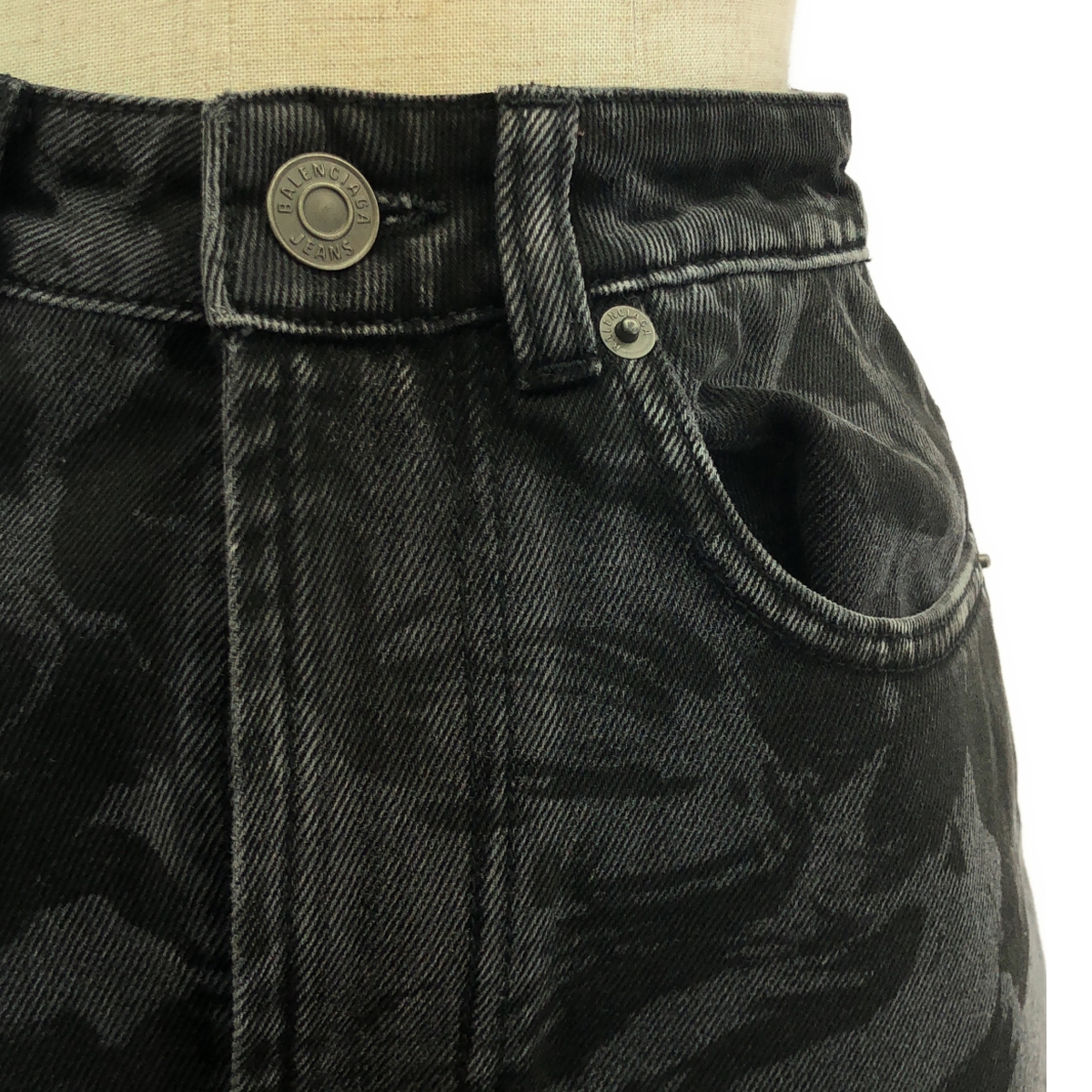 BALENCIAGA / バレンシアガ フラワープリント スリット デニムスカート