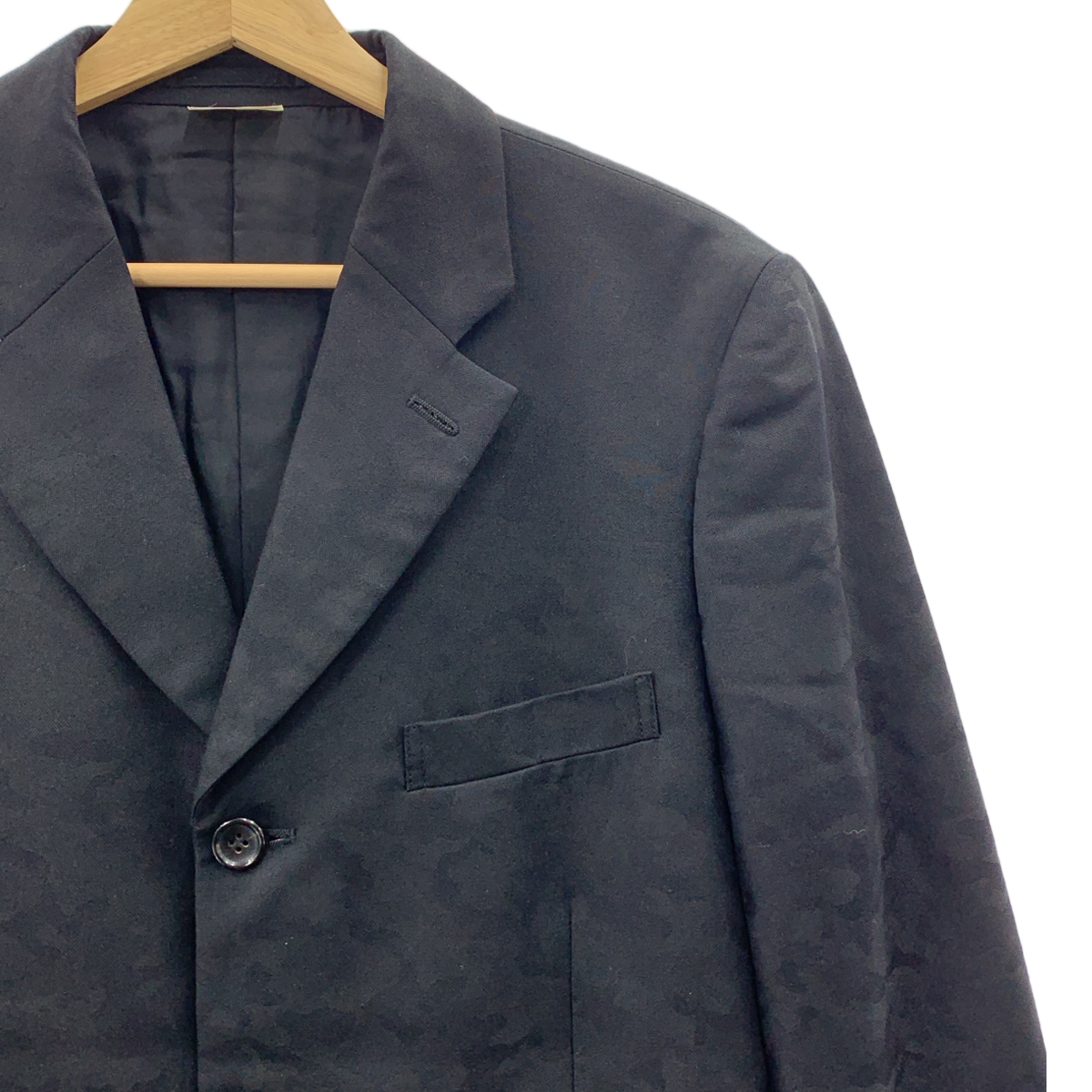 COMME des GARCONS HOMME PLUS / コムデギャルソンオムプリュス 花の存在期 / カモフラージュ ジャガード ウールシルク 短冊ジャケット