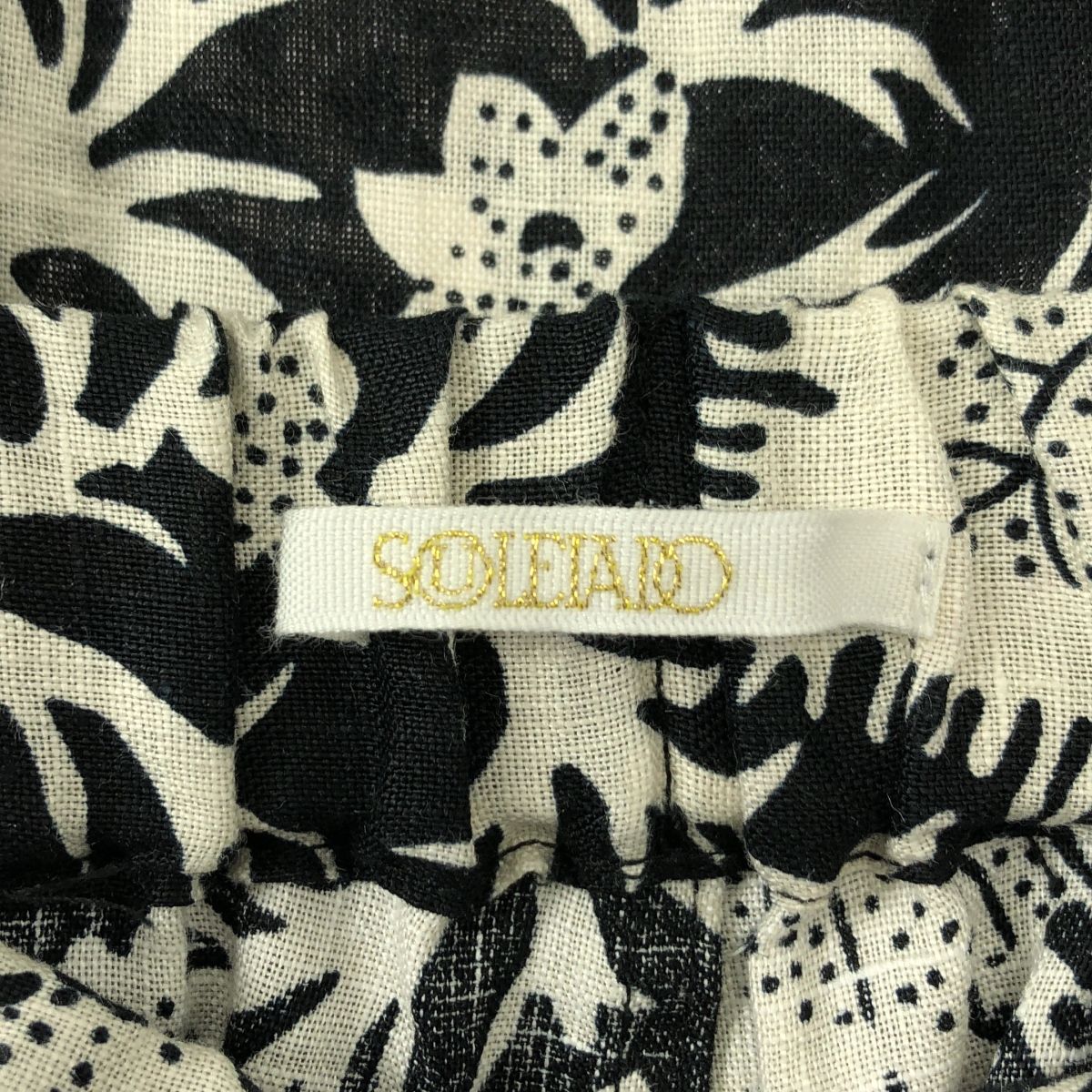 SOULEIADO / ソレイアード リネン 総柄 イージーパンツ